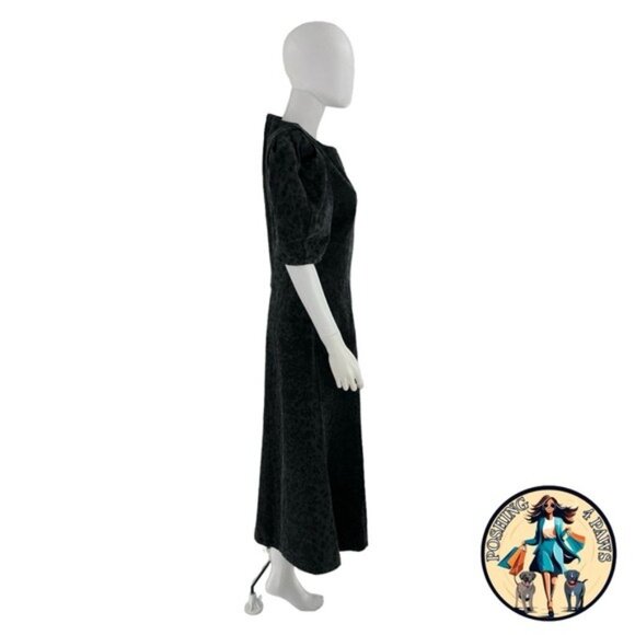 En Saison NEW Charcoal Gray Harlow Denim Animal Print Midi Dress Size XS - Picture 6 of 8